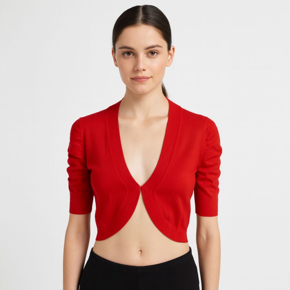 Grace Sweater Shrug Red Orange S